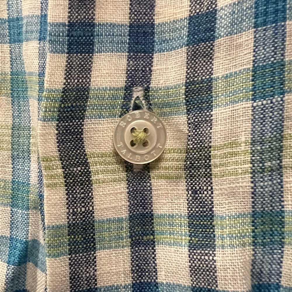 Robert Talbott Linen Check Multicolor Long Sleeve… - image 8